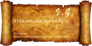 Vitkovszky Gusztáv névjegykártya
